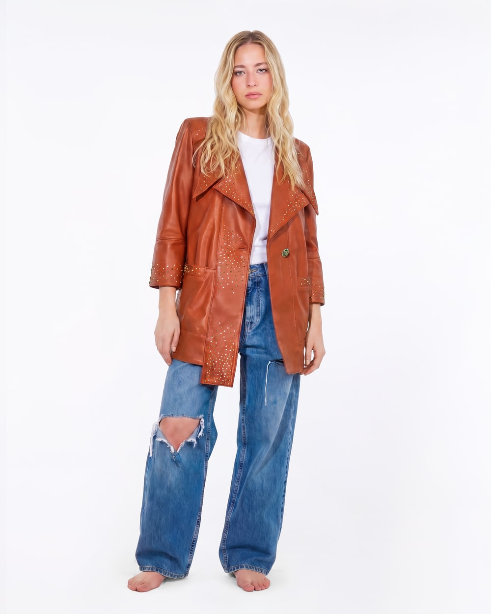 BLAZER IN VERA PELLE