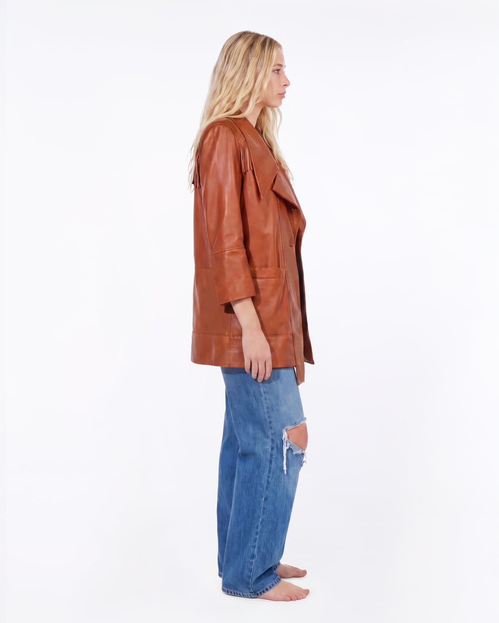 BLAZER IN VERA PELLE