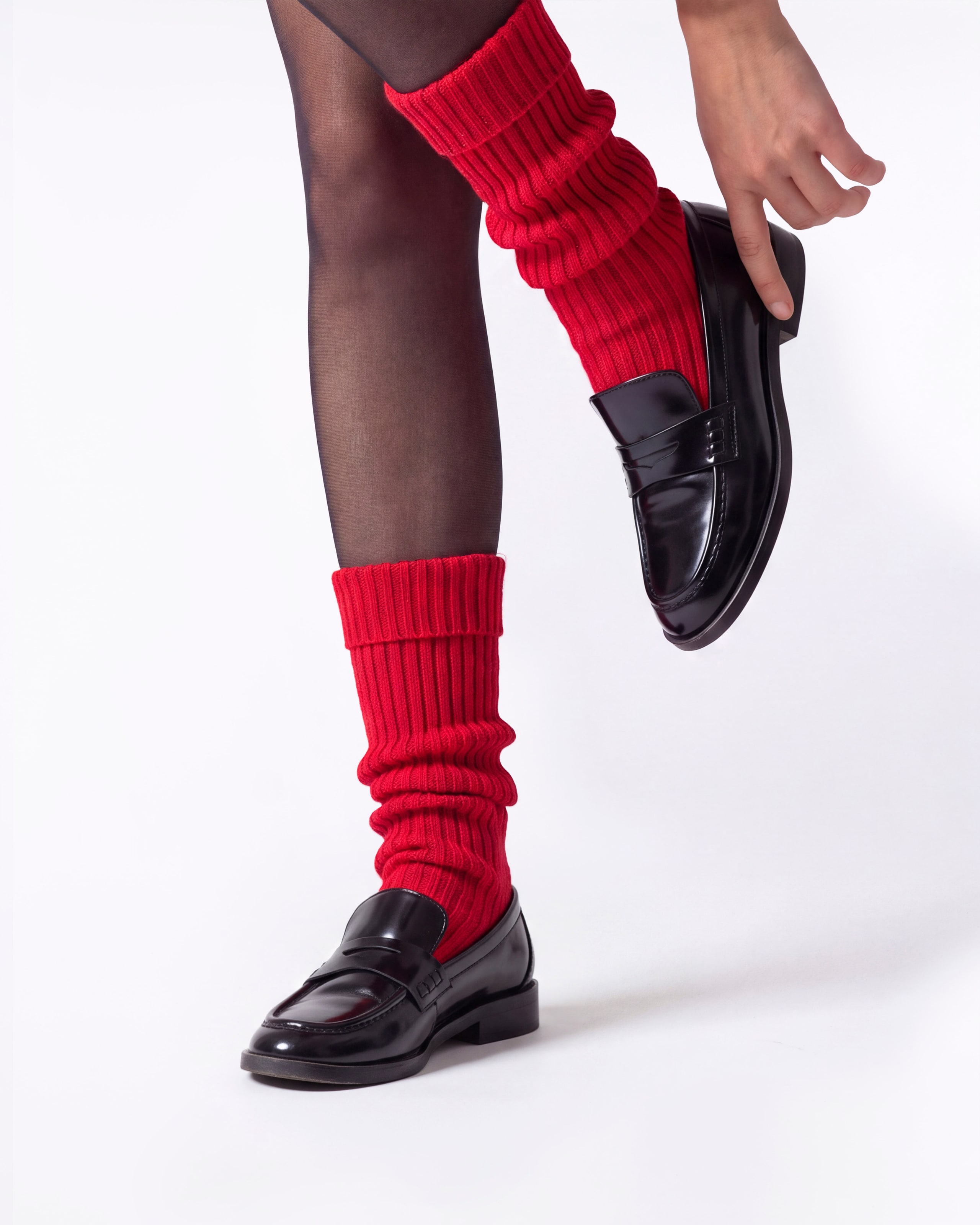 MERINO-WOLEN RIBGEBREIDE SPIERWARMERS