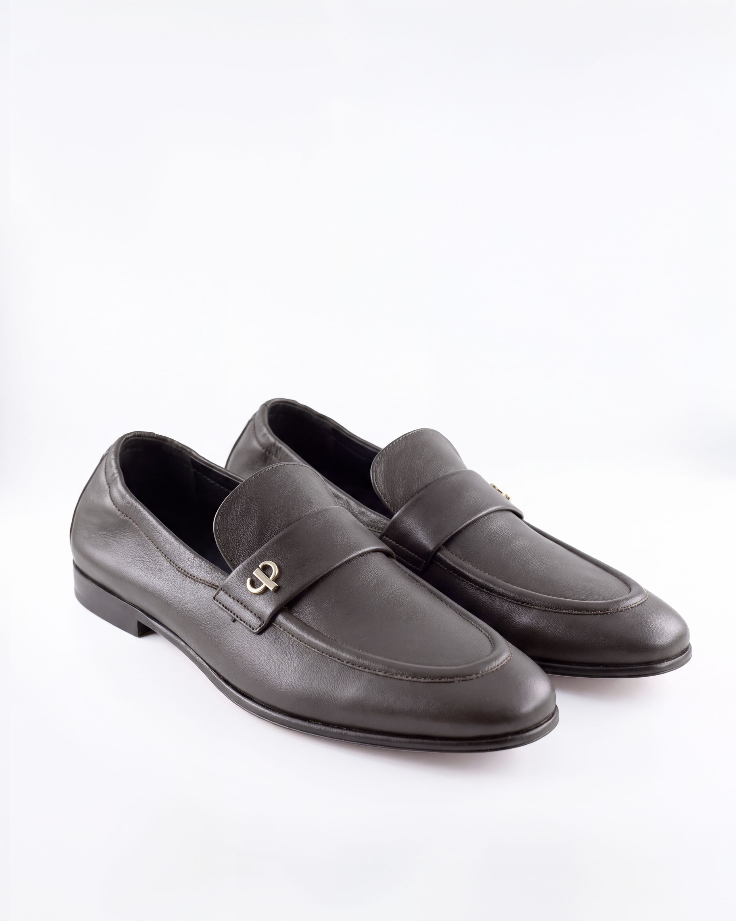 Leather Loafer with a Ruched Heel