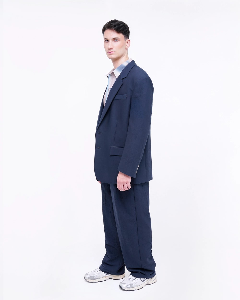 Gegoffreerde blazer van viscose
