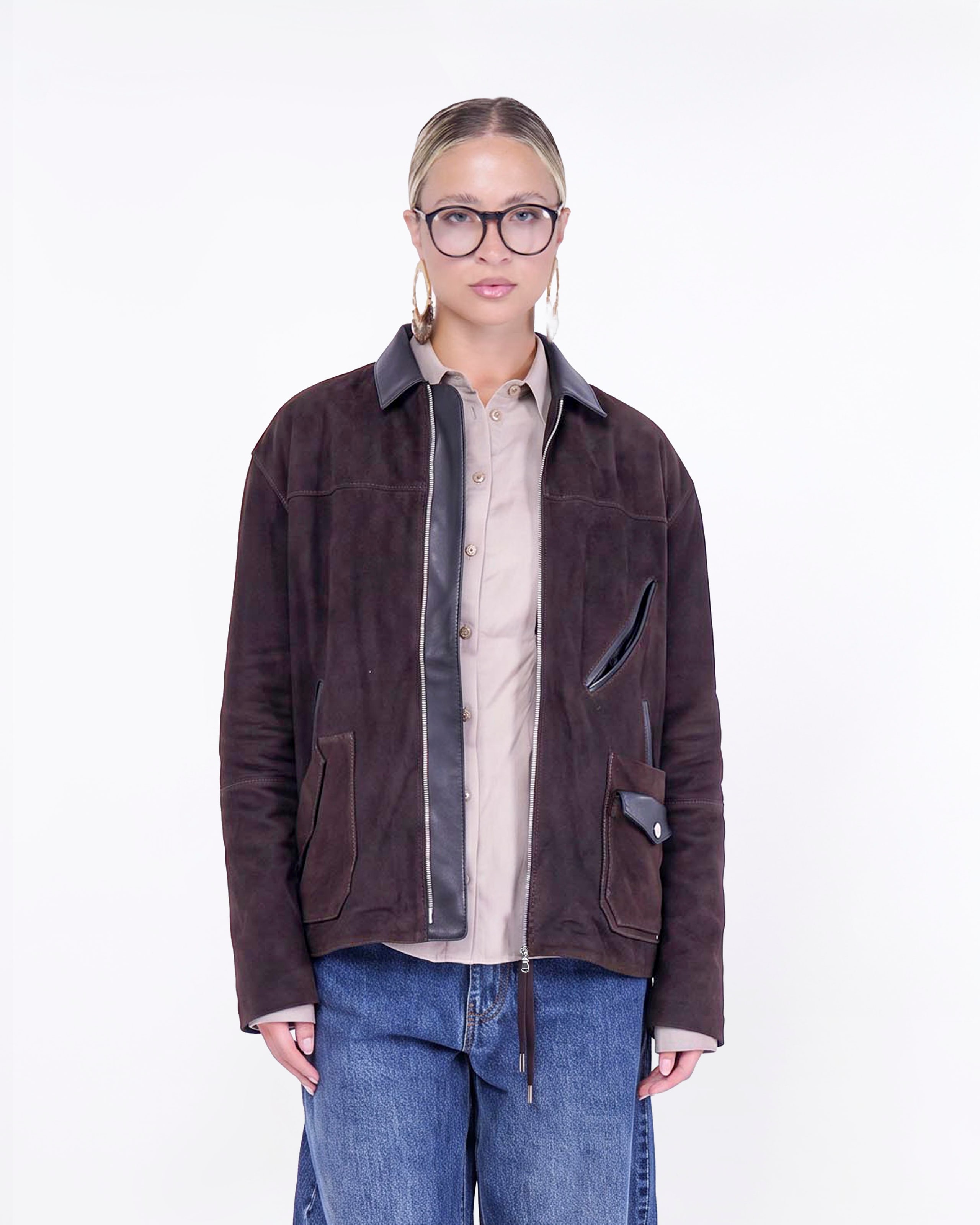 BLOUSON IN CAMOSCIO