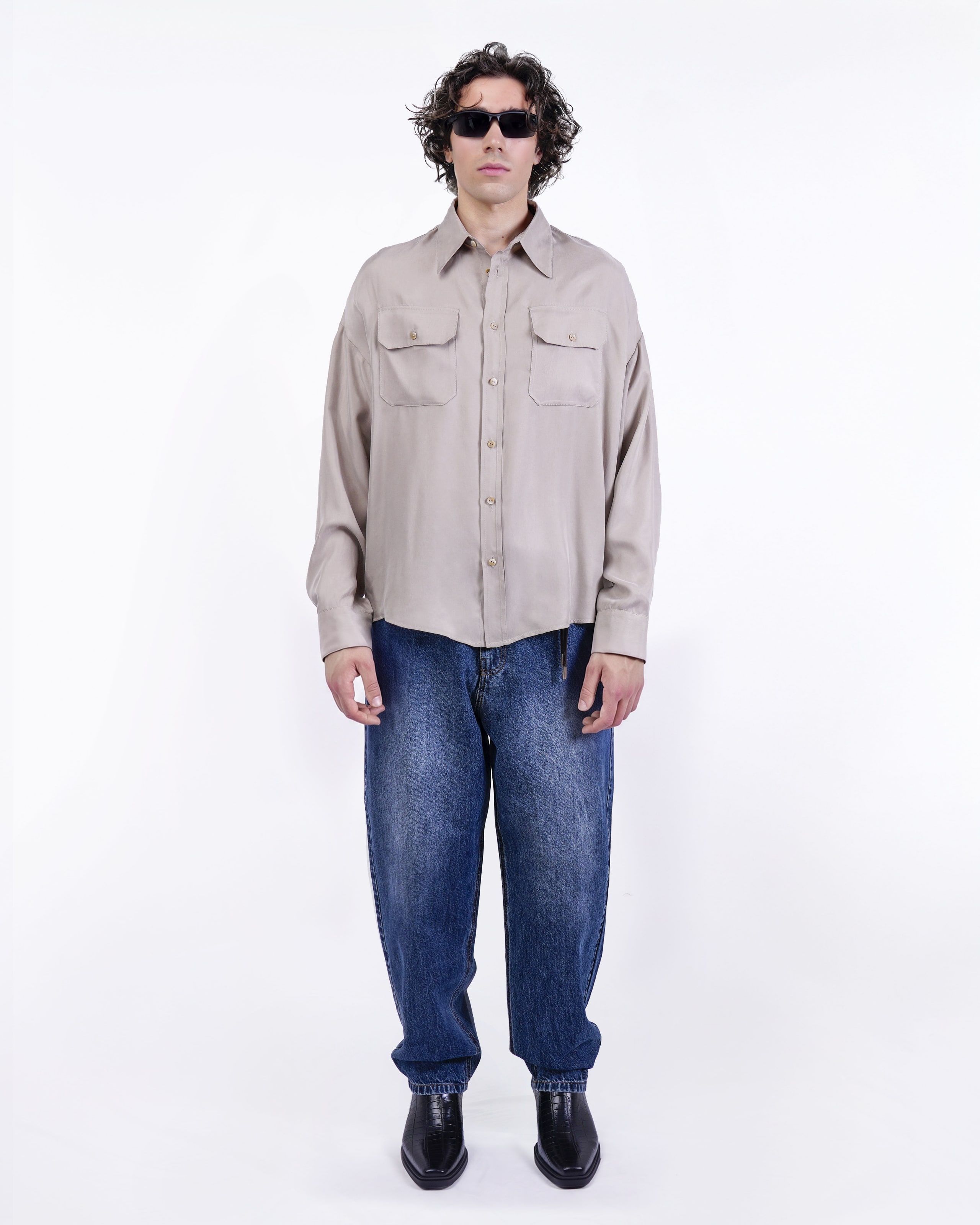 CAMICIA OVERSIZE IN CUPRO